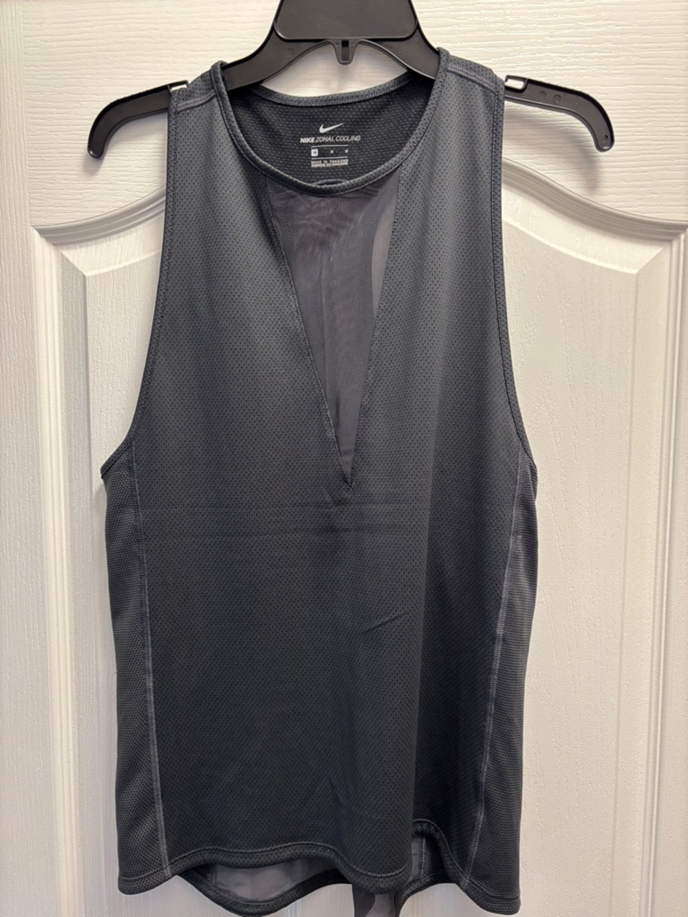 Nike Dark Gray Mesh V-Neck Performance Tank